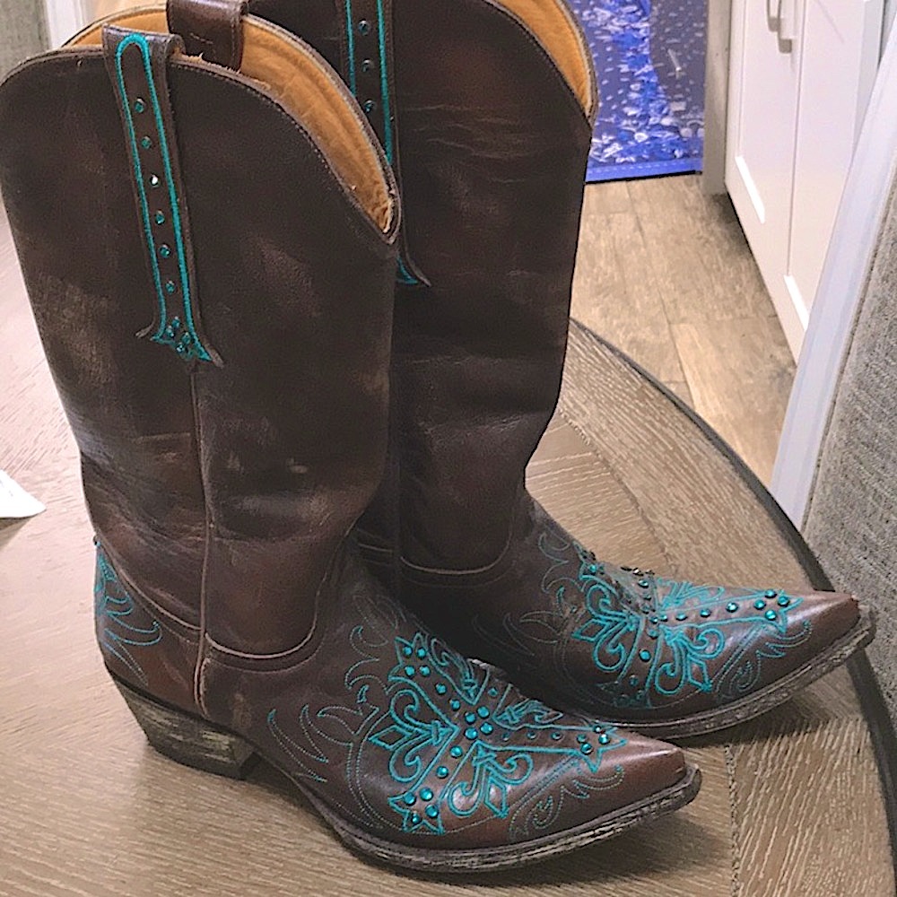 OLD GRINGO CRYSTAL EMBELLISHED DISTRESSED BOOTS